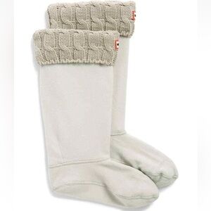 Original 6 Stitch Cable Knitted Cuff Tall Boot Socks by Hunter Size M 5-7